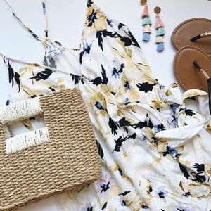 O'Neill Floral Print Mini Wrap Dress Coverup